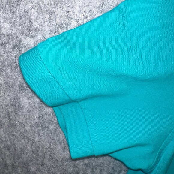 BOSS Hugo Boss Polo Shirt Men's XL Turquoise Pima Cotton Embroidered Logo - Picture 9 of 11